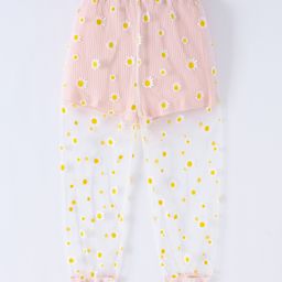 Kookie Kids Full Length Lounge Pant Floral Print - Pink-image-123
