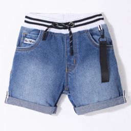 Little Kangaroos Cotton Above Knee Length Solid Color Denim Shorts - Light Blue-image-100