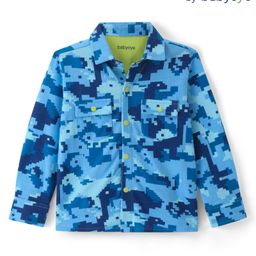 Babyoye 100% Cotton Knit Full Sleeves Shirt with Dino Print - Blue-image-35