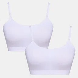 SillySally Pack Of 2 Sleeveless Solid Padded Bras - White-picture-34
