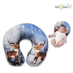 NeonateCare U Shaped deer Print Baby Pillow Pack of 1 (Blue ) (color and design may vary)-picture-17