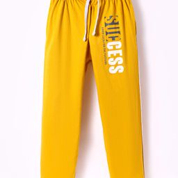 Taeko Single Jersey Knit Full Length Lounge Pants With Success Text Print - Golden-image-21