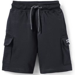Primo Gino 100% Cotton Knee Length Solid Color Cargo Short- Black-image-85