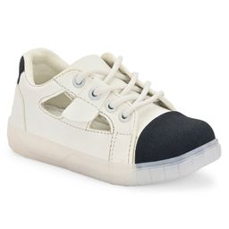 Stefens Colour Blocked Cut Out Detailed Lace Up Sneakers - White & Blue-image-15