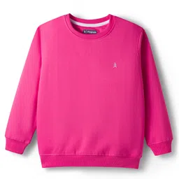 Pine Kids Knit Full Sleeves Solid Sweatshirt - Dark Pink-picture-13