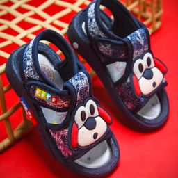 KATS Puppy Face Patch Detailed Musical Sandals With Velcro Closure - Navy Blue-picture-42