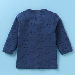 Simply Interlock Knit Front Open Vehicle Printed Vests Pack of 3 - White & Navy Blue image 3