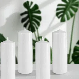 ASIDEA Set of 4 White Pillar Candles-picture-48