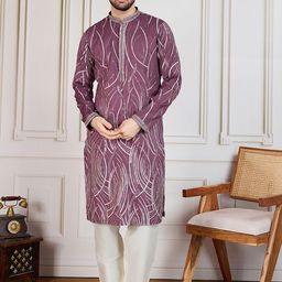 House of Pataudi Sequin Embroidered Straight Kurta-image-72
