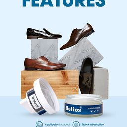 Helios 2 Pc Shoe Cream & Natural Hair Brush Shoe Care image 3