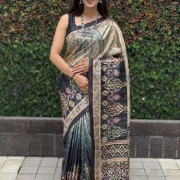 ETHNIC TODAY Art Silk Tussar Saree-image-70
