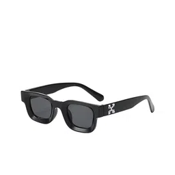 AUGEN Unisex Black Lens & Black Rectangle Sunglasses with UV Protected Lens VI-SG-181-C1.-43