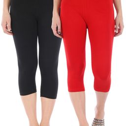 Bitterlime Pack of 2 3/4th Leggings-image-11