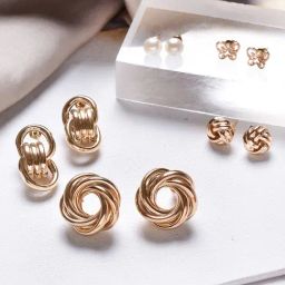 Joker & Witch Elfie Golden Stud Earrings - Set of 8-image-67
