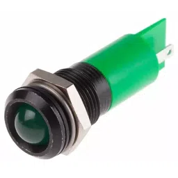 RS PRO Green Panel Mount Indicator 24-36V DC, Mounting Hole Size 14 mm, Termination Type , Model No 205448-18