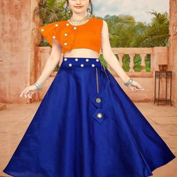 LIZUL Girls Mirror Work Ready to Wear Lehenga &-image-87