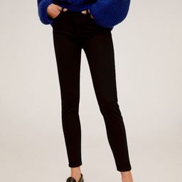 MANGO Women Black Skinny Fit Mid-Rise Clean Look Stretchable Cropped Sustainable Jeans-image-99