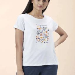 Dreamz by Pantaloons White Cotton Graphic Print T-Shirt-picture-48
