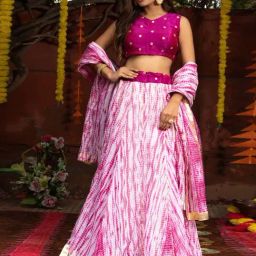 Indi Inside Purple Printed Unstitched Lehenga Choli Set With Dupatta-picture-16