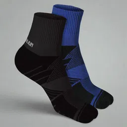 Heelium Unisex Pack Of 2 Striped Above Ankle Length 3X Tougher & Durable Athletic Socks-9