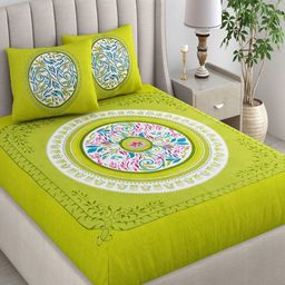 tundwal's Green & White Printed Pure Cotton 210 TC King Bedsheet Sets - 2.28 m x 2.74 m-image-54