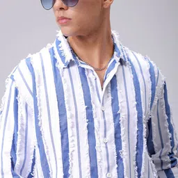 The Indian Garage Co Men Multi Stripes Opaque Striped Casual Shirt-image-99