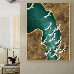 Art Street Printed Gold Cotton Canvas Wall Art-image-62