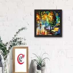 eCraftIndia Couple during Rain View Satin Matt Texture UV Art Painting-image-1