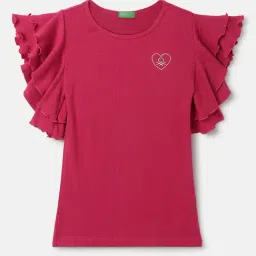 United Colors of Benetton Kids Pink Solid Top-picture-7