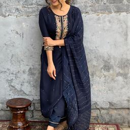 URMIR FASHION Women Chanderi Silk Kurta Sets-image-94