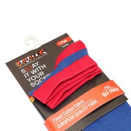 Man Arden Men Navy Blue & Red Patterned Ankle-Length Socks image 2