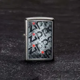 Zippo Silver Diamond Plate Design Brass Pocket Lighter-image-68