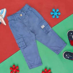 Pantaloons Baby Blue Cotton Regular Fit Trousers-image-13