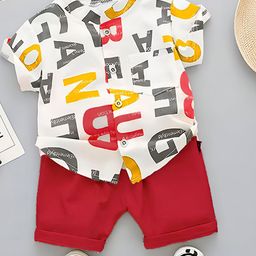 TinyBrezy Kids Printed Short Sleeves Shirt With Shorts-image-62