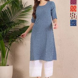 Anouk Rustic Selection Of 5 Ethnic Motifs Printed Round Neck Straight Kurtas-picture-9
