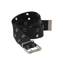 American Eagle Black Perforated Casual Leather Belt for Women-23