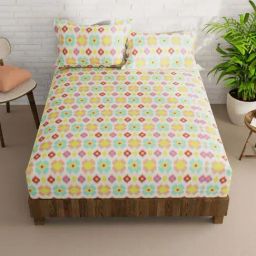 Bianca La-vogue Multicolor Microfibre 152 TC Extra Smooth Double Size Bed Sheet with Pillow Cover-image-37