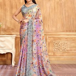 DURGA EMPORIO Floral Pure Crepe Saree-image-79