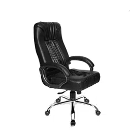 Rose Leatherette Executive High Back Revolving Office Chair Integrated Lumbar Support Black-image-56