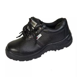 HEAPRO Steel Toe Safety Shoes PU Low Ankle Black Full Grain Fine Leather Size UK10, HI-501 (Pack of 20 Pair)-image-83
