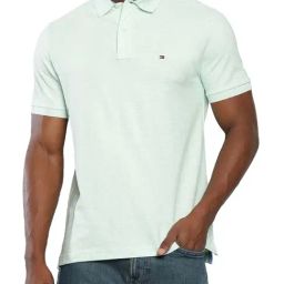 Tommy Hilfiger Soft Green Cotton Regular Fit Polo T-Shirt-picture-22