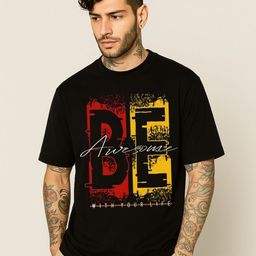 Be Crazy Men Typography Printed Round Neck Cotton Oversized T-shirt-picture-1