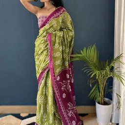 JAINICA Floral Pure Cotton Saree-picture-23