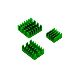 3-in-1 Aluminum Heatsink Raspberry Pi 4 Heatsink Ultimate 3-in-1 Heat Sink Kit for Raspberry Pi 4 Model B - Green - RS49163-in-1 Aluminum Heatsink Raspberry Pi 4 Heatsink Ultimate 3-in-1 Heat Sink Kit for Raspberry Pi 4 Model B - Green - RS4916 image 1