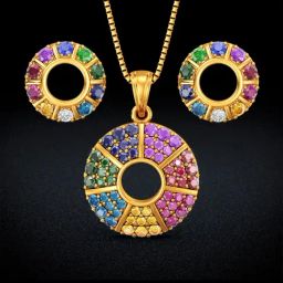 Joyalukkas Gold 22K Prism Glow Navratna Sets for Women-image-91