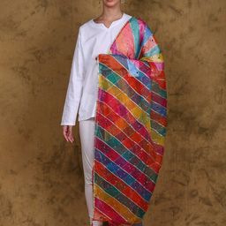 Exotic India Leheriya Dupatta with Gotta Patti-image-21