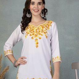 Clora Creation Women Floral Embroidered Kurti-image-61