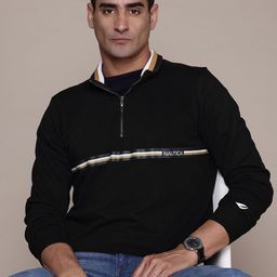 Nautica Striped Mock Collar Sweatshirt-image-3