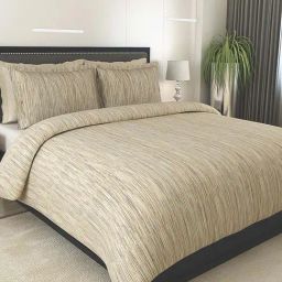 GM Abstract Beige Cotton 210 TC 150 GSM Reversible Double Bed Comforter-image-36