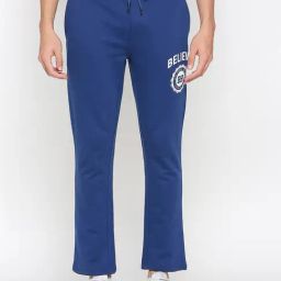 Being Human Blue Regular Fit Printed Trackpants-image-34